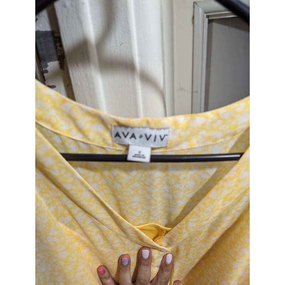 Ava & Viv 0x Flutter Cap Sleeve Maxi Dress Yellow… - image 7